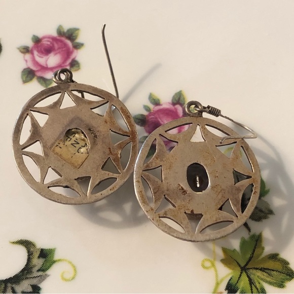 💥💥FINAL PRICE💥💥Vtg stamped 925 sterling silver dangle earrings faceted amethysts - Picture 6 of 9